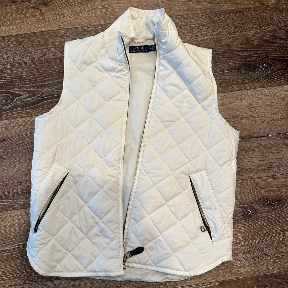 Polo by Ralph Lauren Cream Quilted Sleeveless Vest